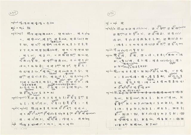 《實用台語小字典》手稿（1991年4月）藏品圖，第146張
