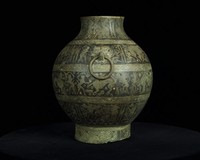Hu, bronze vessel with lacquered design of hunting scenes motif, Warring States period Collection Image, Figure 4, Total 19 Figures