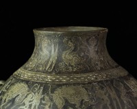 Hu, bronze vessel with lacquered design of hunting scenes motif, Warring States period Collection Image, Figure 11, Total 19 Figures
