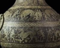 Hu, bronze vessel with lacquered design of hunting scenes motif, Warring States period Collection Image, Figure 13, Total 19 Figures