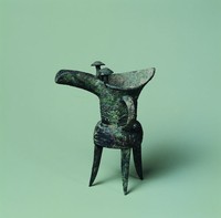 青銅獸面紋爵杯　　骨董品、古美術、旧家蔵出し、縁起物、お守り、希少、入手困難 青銅獸面紋爵杯 骨董品、古美術、旧家蔵出し、縁起物、お守り