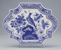 青花花鳥紋方圓盤藏品圖，第1張