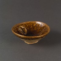 長沙窯青褐釉碗式油燈藏品圖，第3張