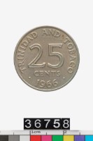 千里達及托巴哥25分幣藏品圖，第2張