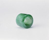 全綠玻璃翡翠扳指藏品圖，第3張