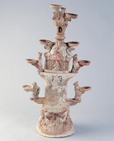 Earthenware lamp stand with unfired pigments. Collection Image, Figure 1, Total 2 Figures