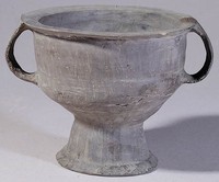 大汶口平口雙耳灰陶豆藏品圖，第2張