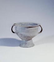 大汶口平口雙耳灰陶豆藏品圖，第1張