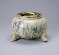唐三彩藍彩三足爐藏品圖，第1張
