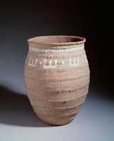 Earthenware jar with white painted coil decoration. Collection Image, Figure 1, Total 4 Figures