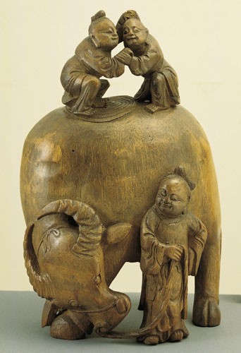 竹雕水牛人物像