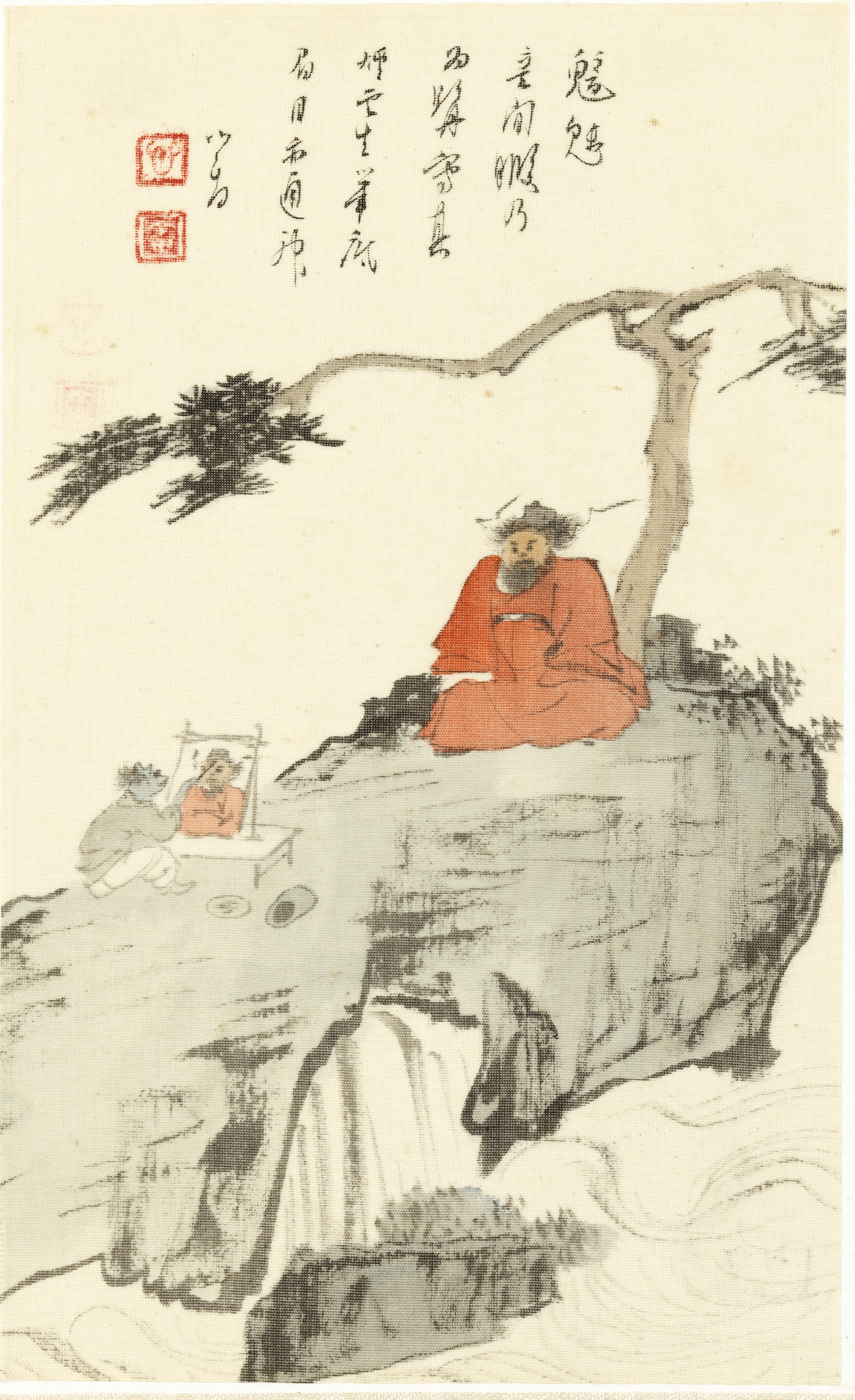 1890 時代物 人物 鍾馗 小鬼 怪獸 古美術 置物