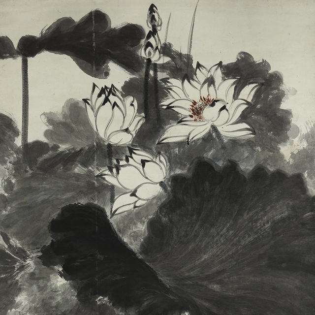 墨荷四聯屏 的圖片