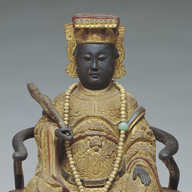 木刻彩繪媽祖 的圖片