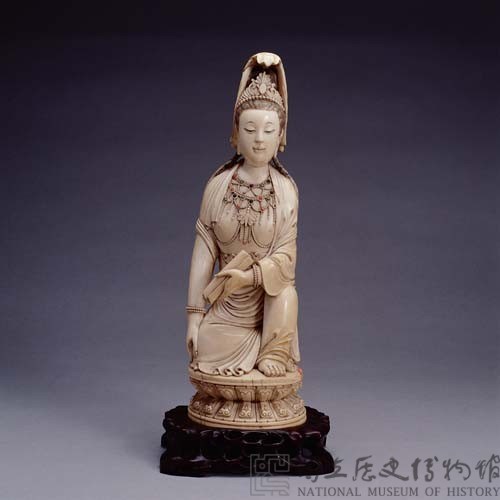 牙雕嵌石觀音藏品圖，第1張