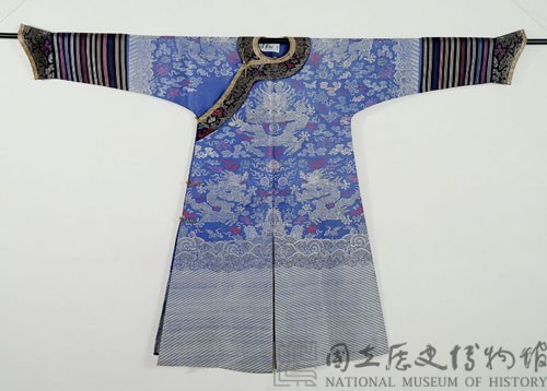 藍彩妝花蟒袍藏品圖，第1張