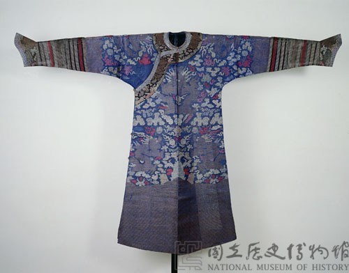 藍彩妝花紗蟒袍藏品圖，第1張