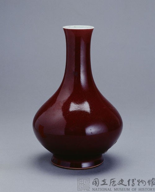 霽紅直口瓶藏品圖，第1張
