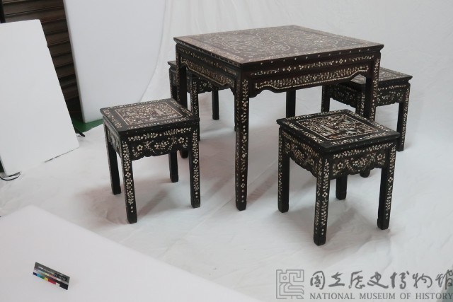 檀木螺鈿方椅藏品圖，第2張