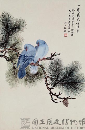 松枝雙鴿藏品圖，第1張