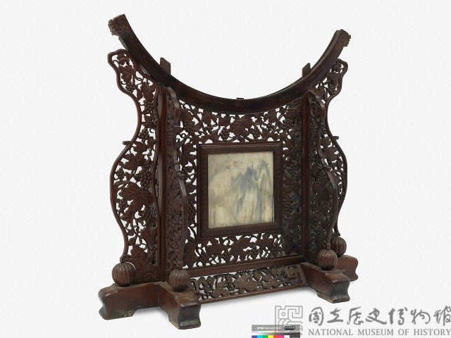 紅木嵌大理石插屏藏品圖，第3張