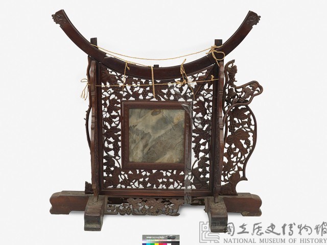 紅木嵌大理石插屏藏品圖，第1張