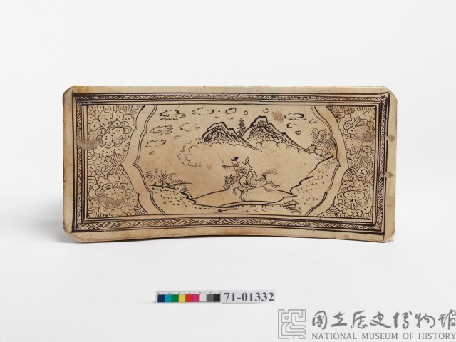 磁州窯白地鐵繪張家瓷枕藏品圖，第3張