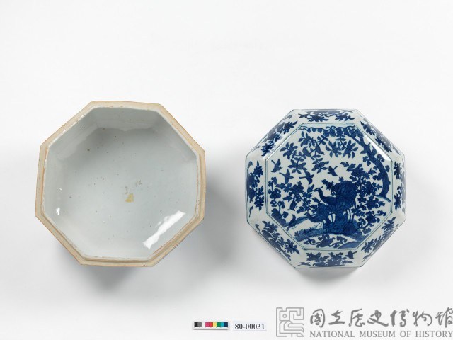 青花花鳥八角盒藏品圖，第8張