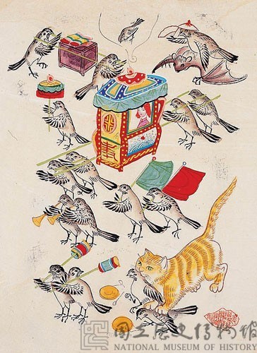 麻雀嫁女(鄉土警世年畫)藏品圖，第2張