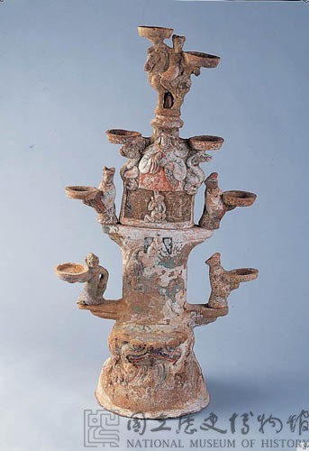 Earthenware lamp stand with unfired pigments. Collection Image, Figure 2, Total 2 Figures