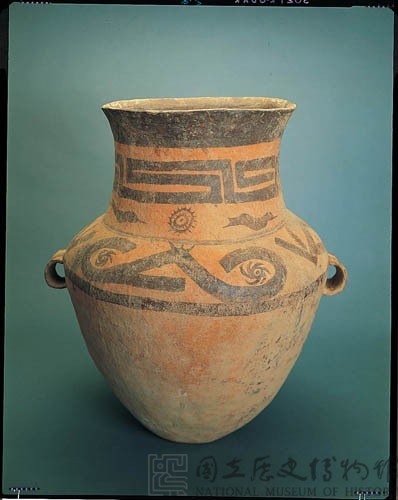 Double-handled earthenware jar with painted decoration. Collection Image, Figure 2, Total 9 Figures