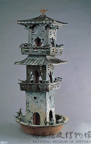 Green glaze pottery watchtower Collection Image, Figure 2, Total 3 Figures