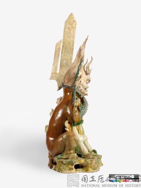 三彩加藍人面鎮墓獸藏品圖，第9張
