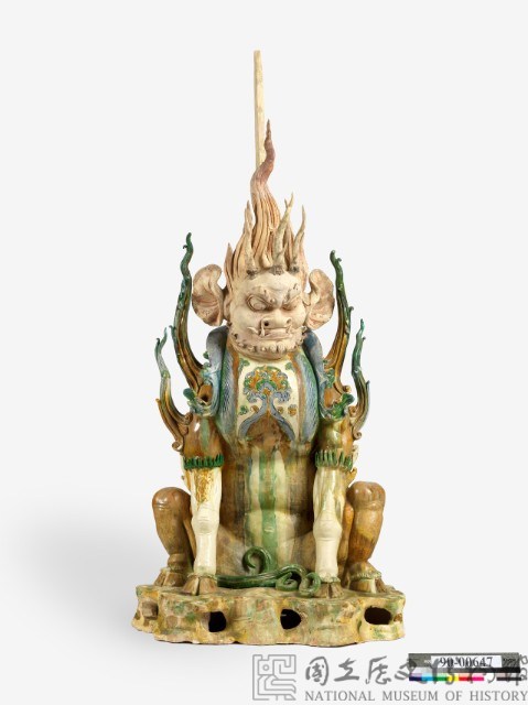 三彩加藍人面鎮墓獸藏品圖，第10張
