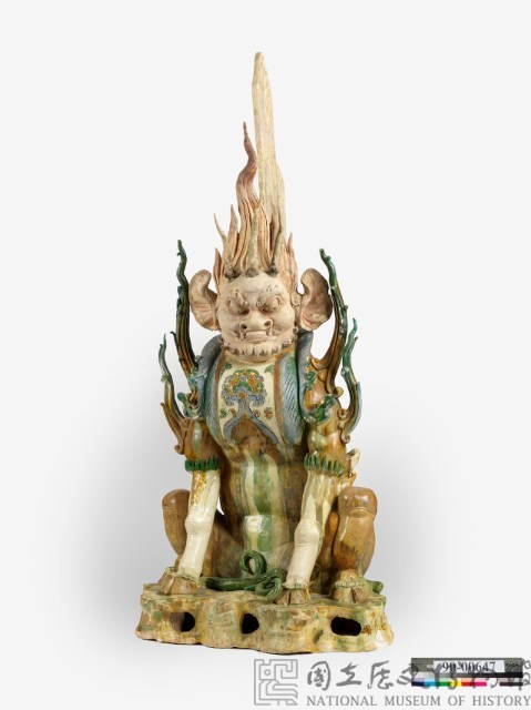 三彩加藍人面鎮墓獸藏品圖，第1張