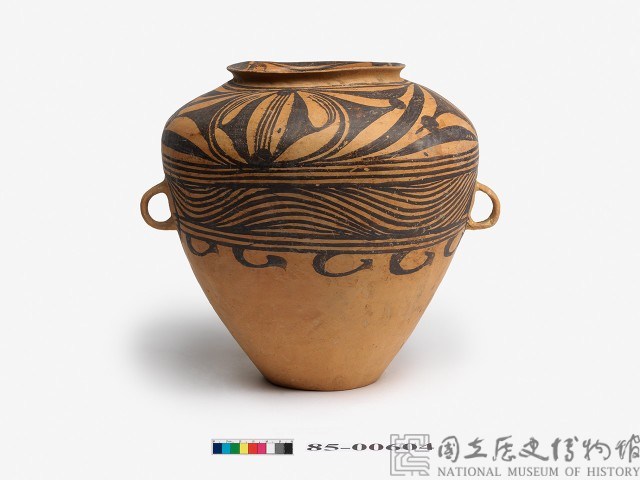 Double-handled earthenware pot with painted decoration. Collection Image, Figure 1, Total 6 Figures