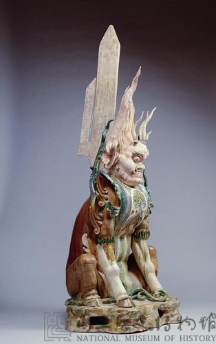 三彩加藍人面鎮墓獸藏品圖，第3張