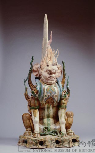 三彩加藍人面鎮墓獸藏品圖，第2張