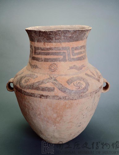 Double-handled earthenware jar with painted decoration. Collection Image, Figure 1, Total 9 Figures