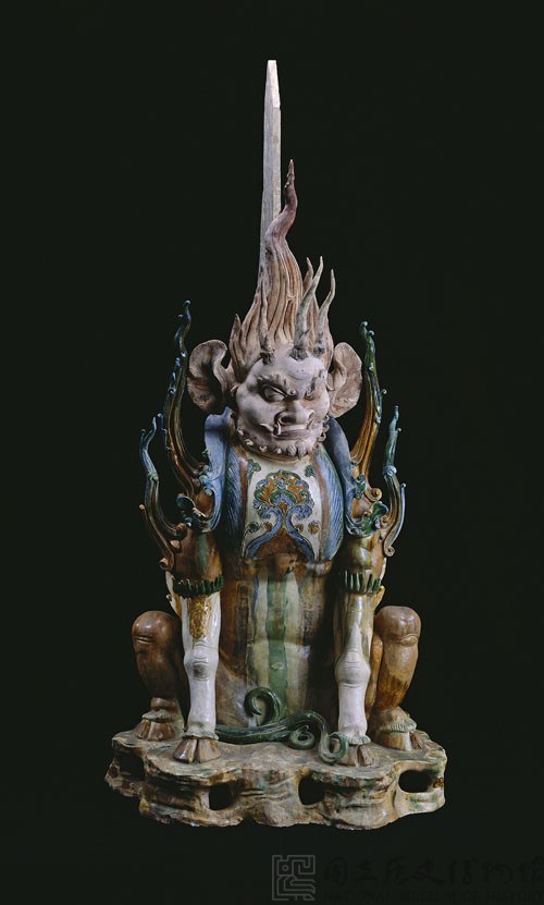 三彩加藍人面鎮墓獸藏品圖，第5張