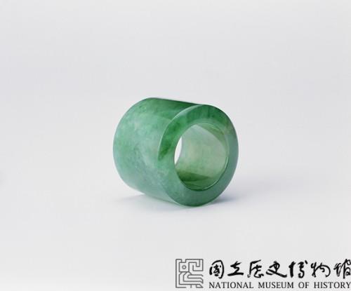 全綠玻璃翡翠扳指藏品圖，第3張