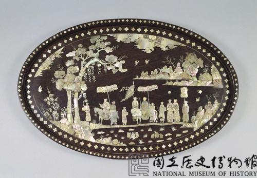 螺鈿橢圓盤藏品圖，第1張