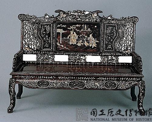 檀木螺鈿貴妃椅藏品圖，第2張