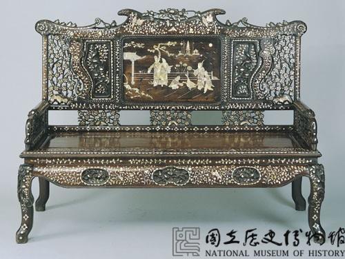 檀木螺鈿貴妃椅藏品圖，第1張