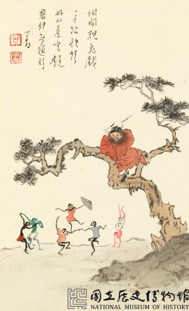 鍾馗馴鬼圖－樹間觀鬼戲藏品圖，第2張
