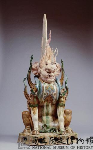 三彩加藍人面鎮墓獸藏品圖，第2張