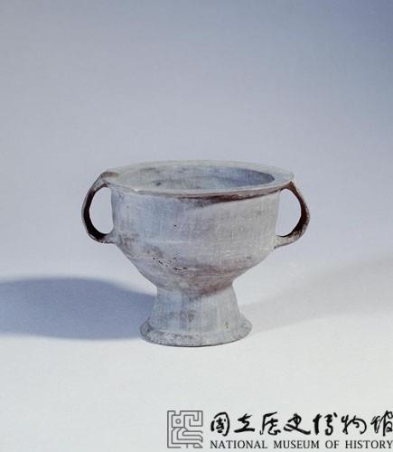 大汶口平口雙耳灰陶豆藏品圖，第1張
