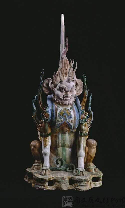 三彩加藍人面鎮墓獸藏品圖，第5張