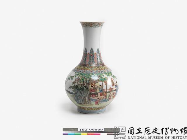 五彩嬰戲圖球形長頸瓶藏品圖，第2張