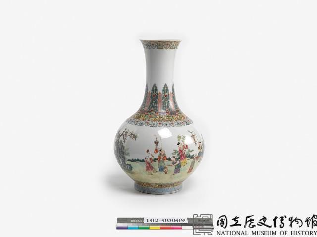五彩嬰戲圖球形長頸瓶藏品圖，第3張